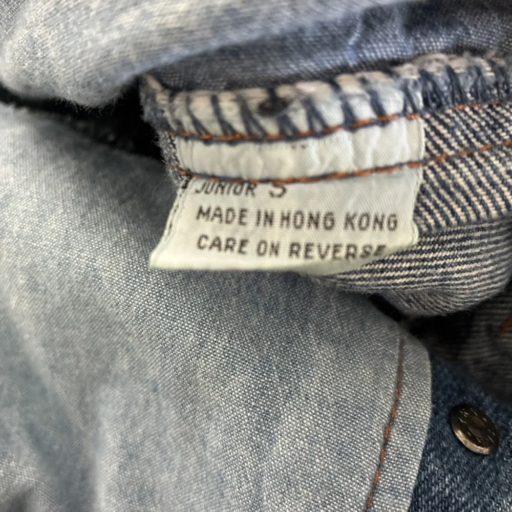 Vtg 80s Gasoline Jean Overalls Size Small Juniors Patches Denim  Boho Festival - Picture 6 of 14